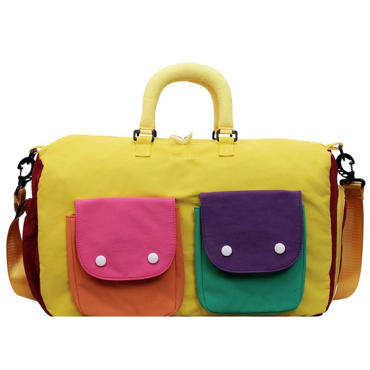 Sac de Voyage Colorblock - Sac Weekender Léger à Main avec Bandoulière et Poches Extérieures (MAC480)