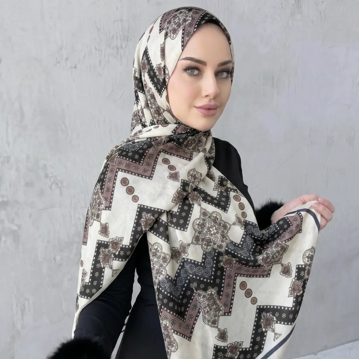 Écharpe hijab imprimée (MH239)