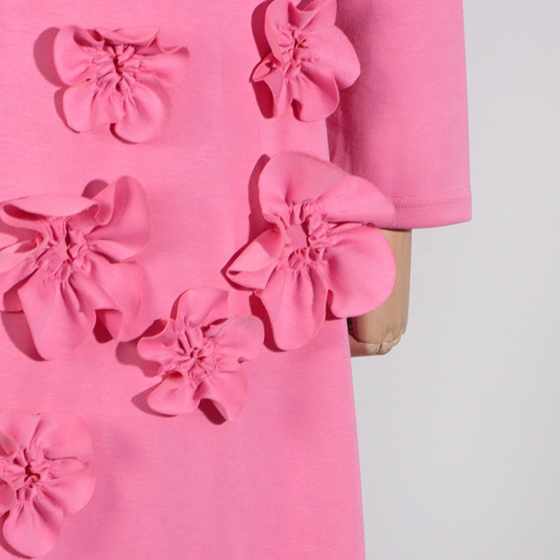 Robe Maxi à Appliqué Floral 3D (MS356)