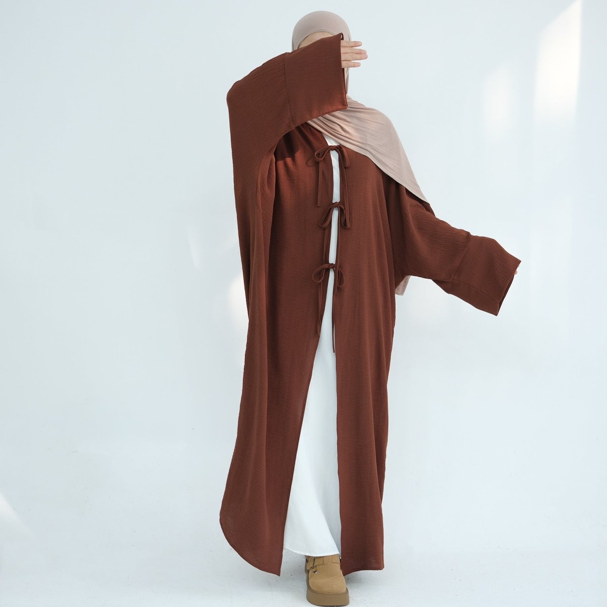 Kimono Abaya Ouvert Ample à Lacets (MOA107)