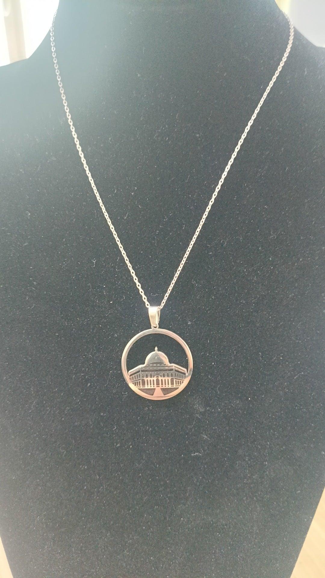 Collier MAC111 en acier inoxydable à motif de mosquée