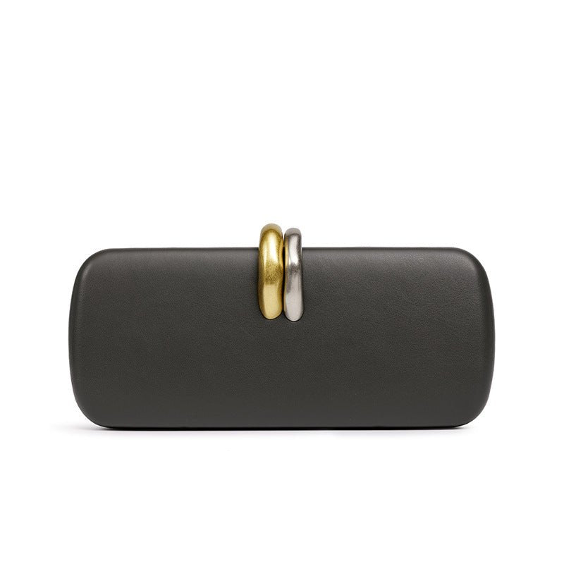 Pochette Structurée à Détails Or & Argent (MAC429)