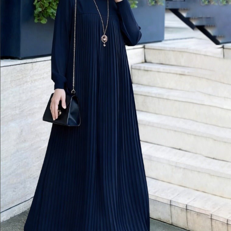 Abaya plissée unie et simple (MA094)