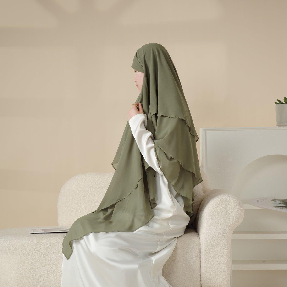 MK017 Foulard Khimar Long 3 Couches