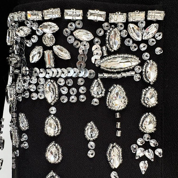 Robe de soirée blazer ornée de cristaux (MS300)