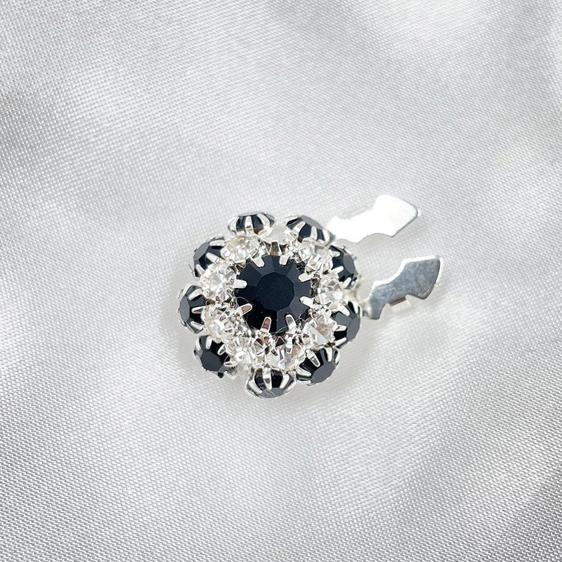 Cache-boutons strass | Pinces décoratives fleurs cristal (MAC359)