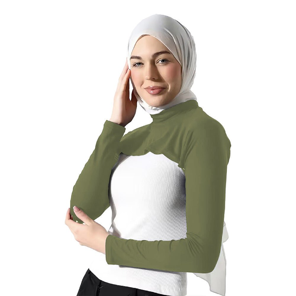 Haut de base sans manches à épaules couvertes avec manches amovibles intégrées, polyvalent | Taille unique (MAC409)