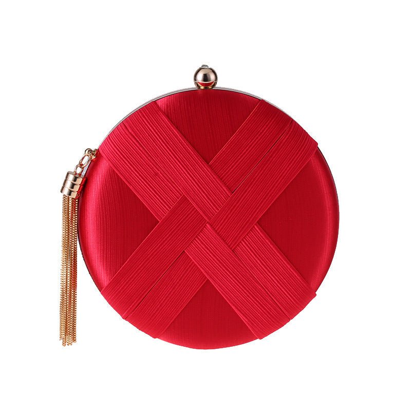 Sac à main pochette de soirée ronde avec détail tressé (MAC287)