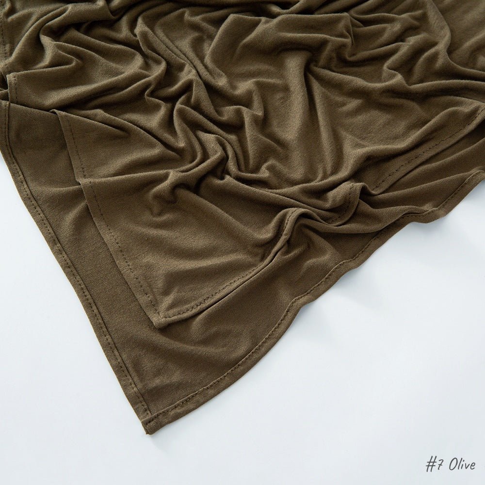 Hijab en Coton Mercerisé Jersey Bouclé Angle Droit, Haute Qualité, Respirant (MH068)