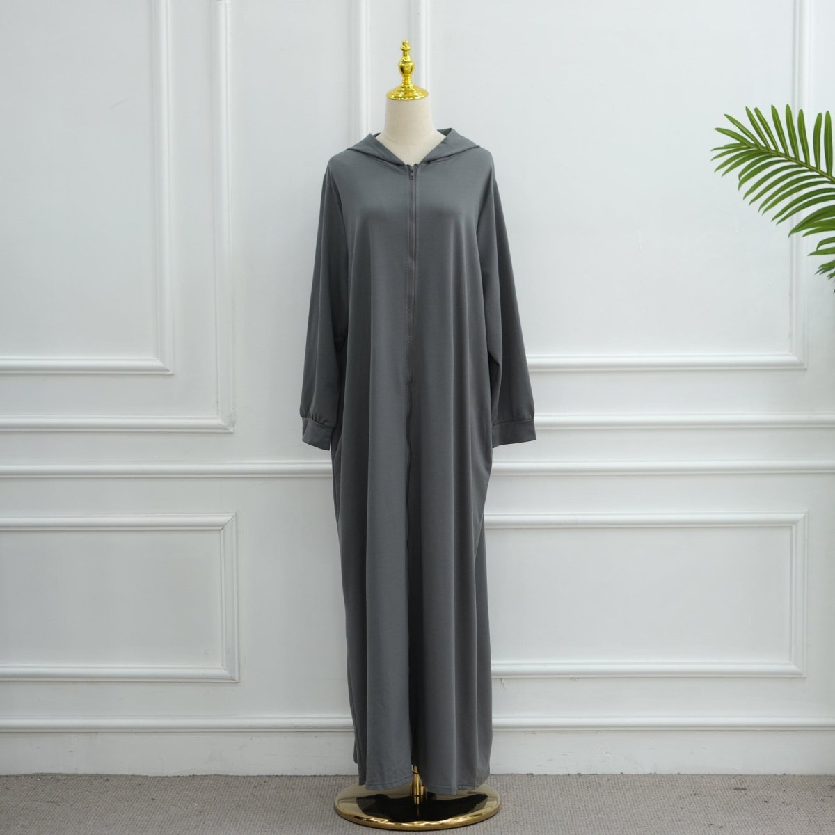 Abaya à capuche zippée avec poches (MA389)
