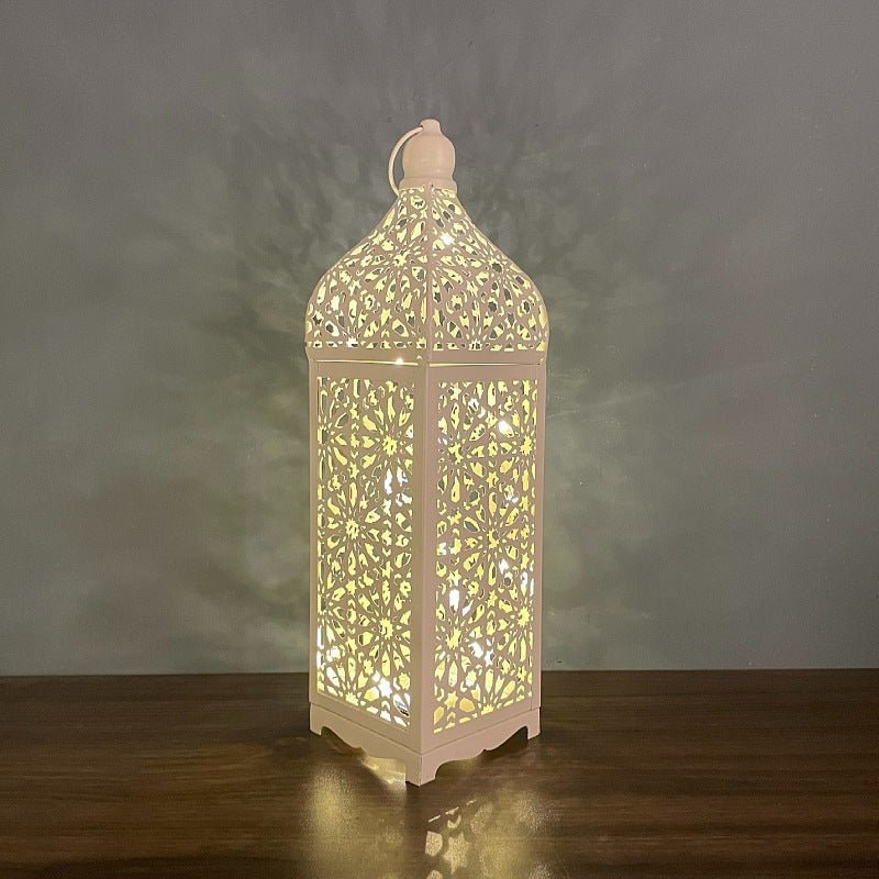 Décor Artisanal de Fête Lanterne Marocaine en Fer Ajouré Ramadan (MAC402)