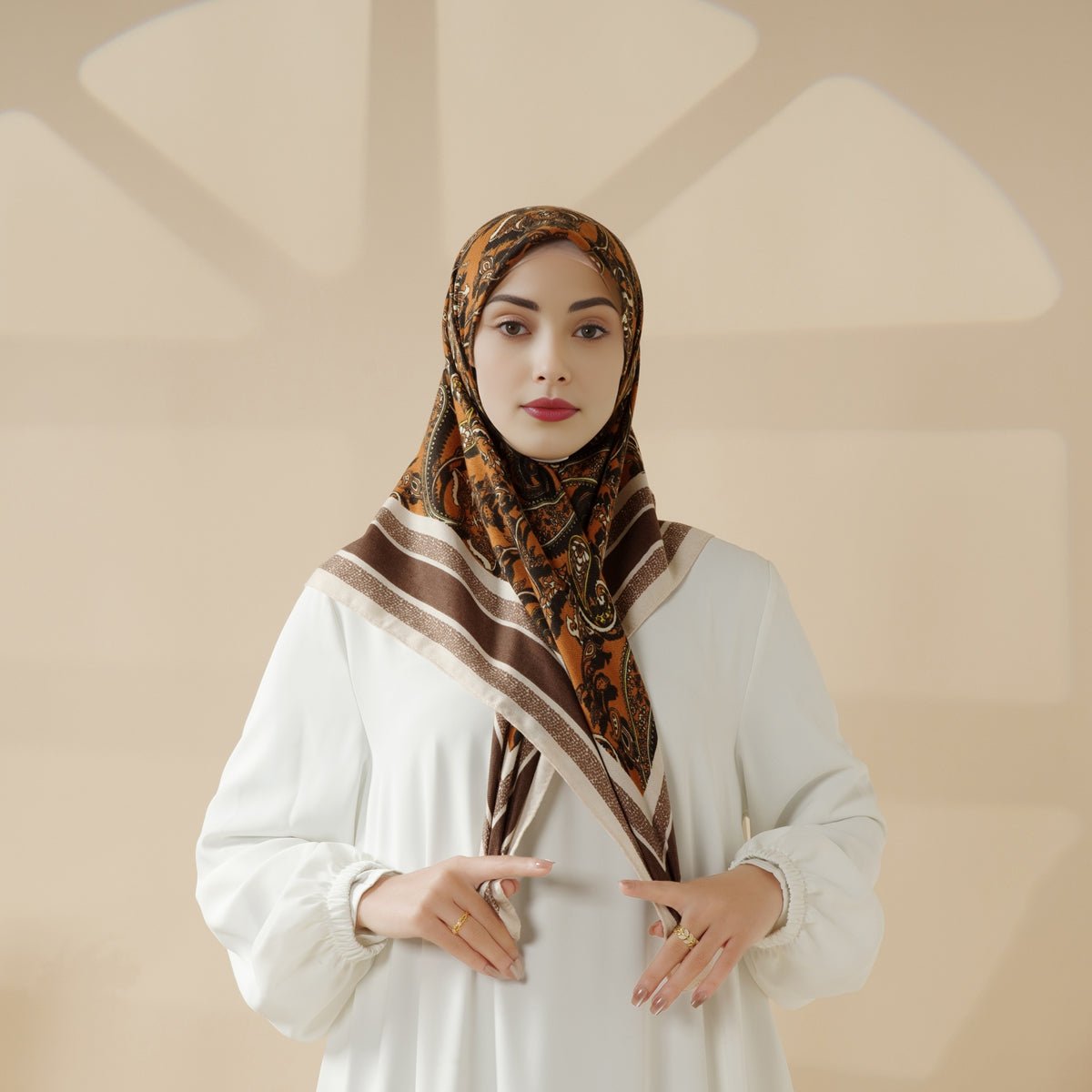 MH096 Hijab Carré Cashmere Touch Imprimé