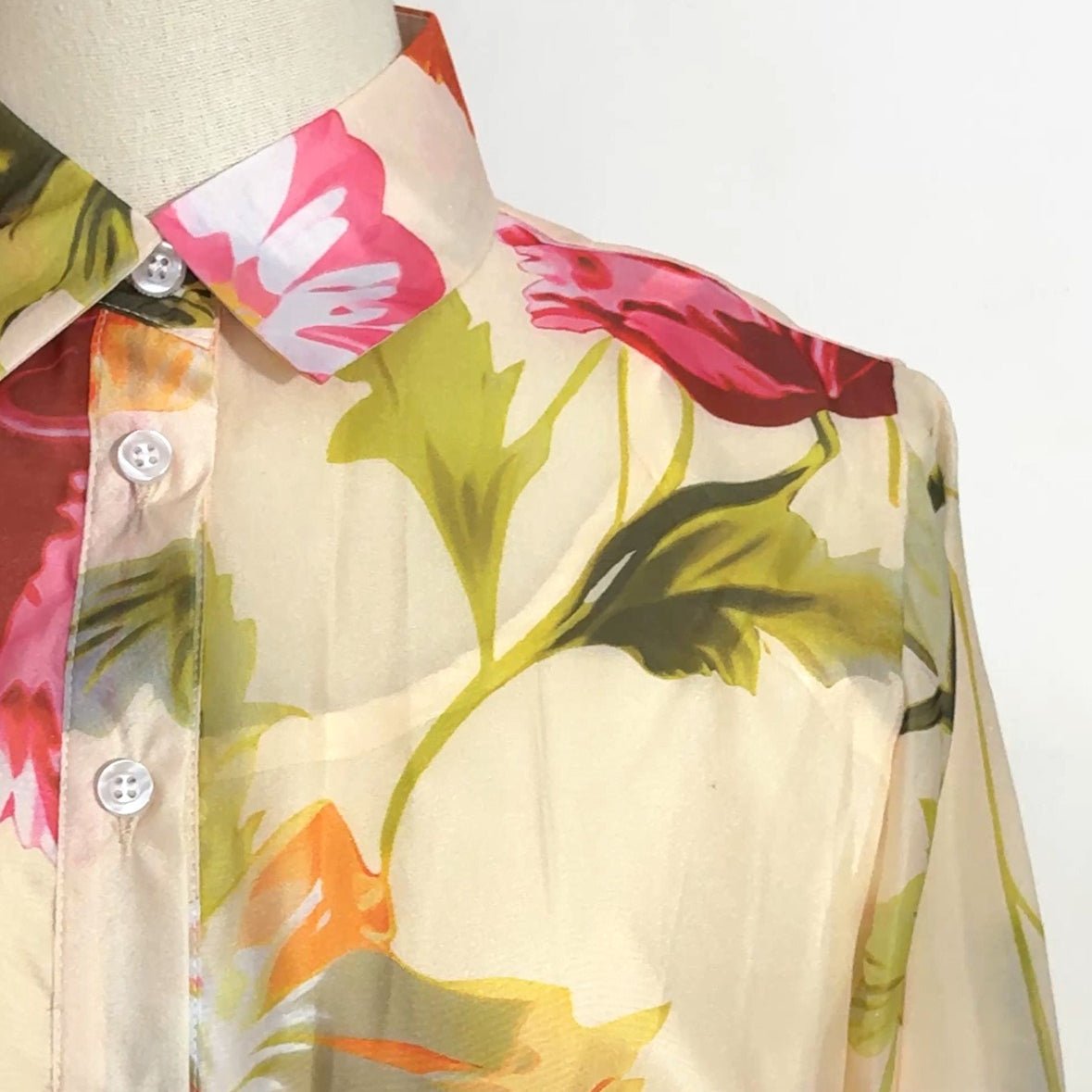 Robe Maxi Chemise Florale Aquarelle (MS414)