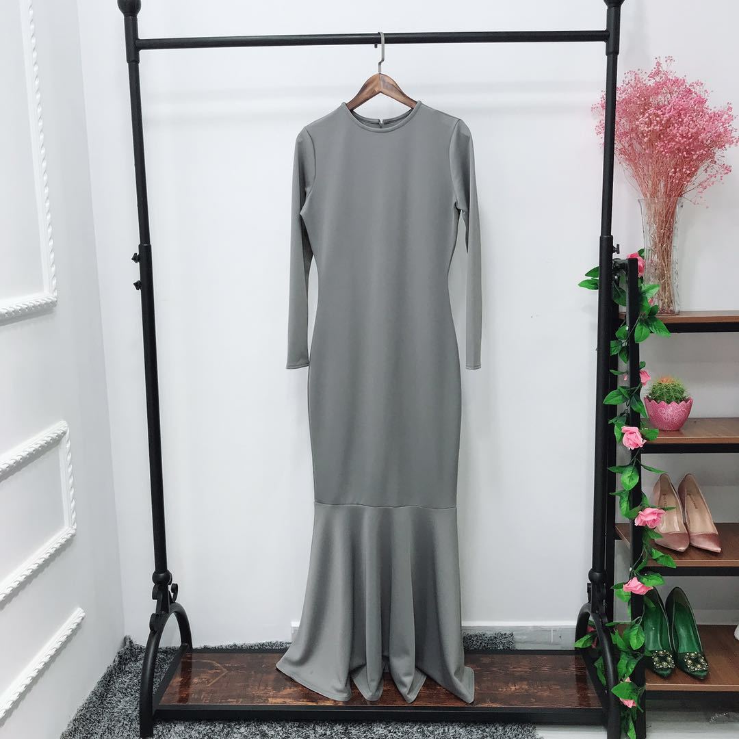 Robe longue extensible avec ourlet sirène (MS457)