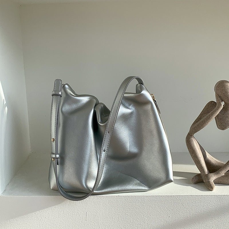 MAC180 Sac Cabas Plissé en Cuir PU Haut de Gamme Toutes Occasions