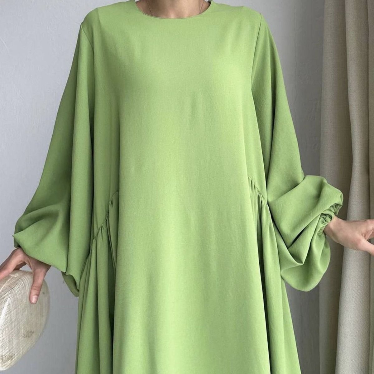 Abaya à manches ballon bouffantes Simple Puff (MA066)