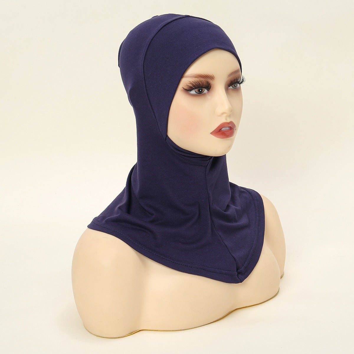 Bonnet sous-hijab en coton mercerisé premium simple couche de luxe, avec protection du menton (MH117)