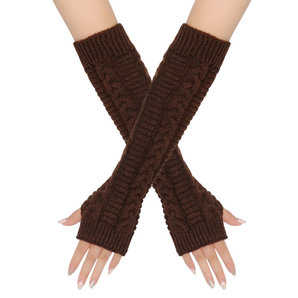 Manchettes chauffe-bras en tricot torsadé douillet (MAC310)