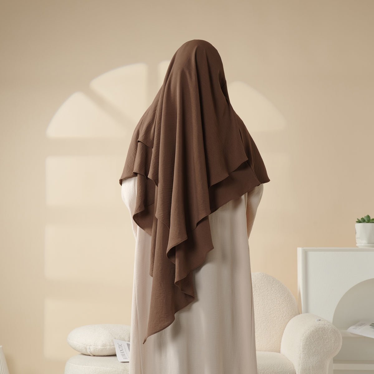 Nouveau Khimar Deux Couches en Crêpe (MK010)