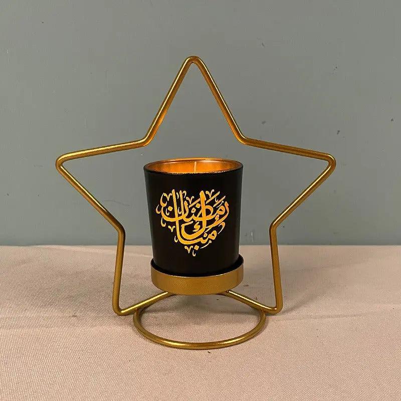 Bougeoir en fer MR041 lampe lune étoile, décoration ramadan