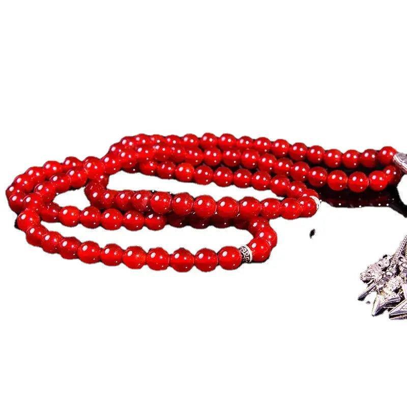 MR051 Tasbeeh en Agate - Perles de prière en cristal naturel pour Tasbeeh