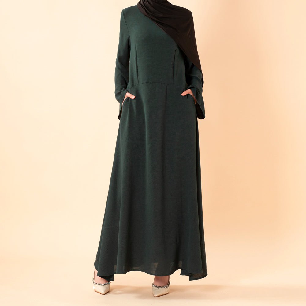 Robe Abaya Élégante en Crêpe avec Poche (MA432)