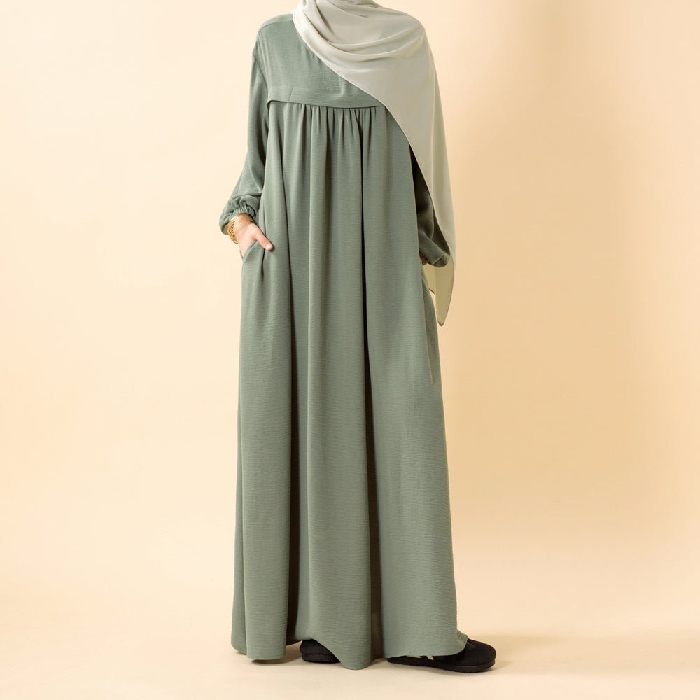 Abaya en crêpe avec poches sécurisées pour Omra (MA386)
