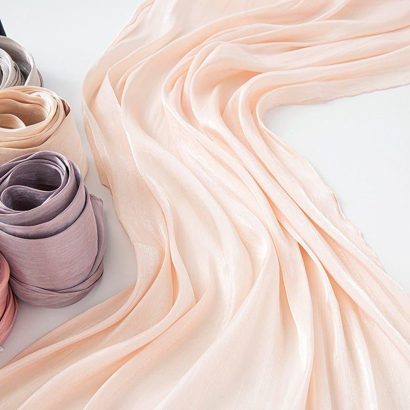 Hijab Long en Satin Uni Fin Couleur Unie (MH051)