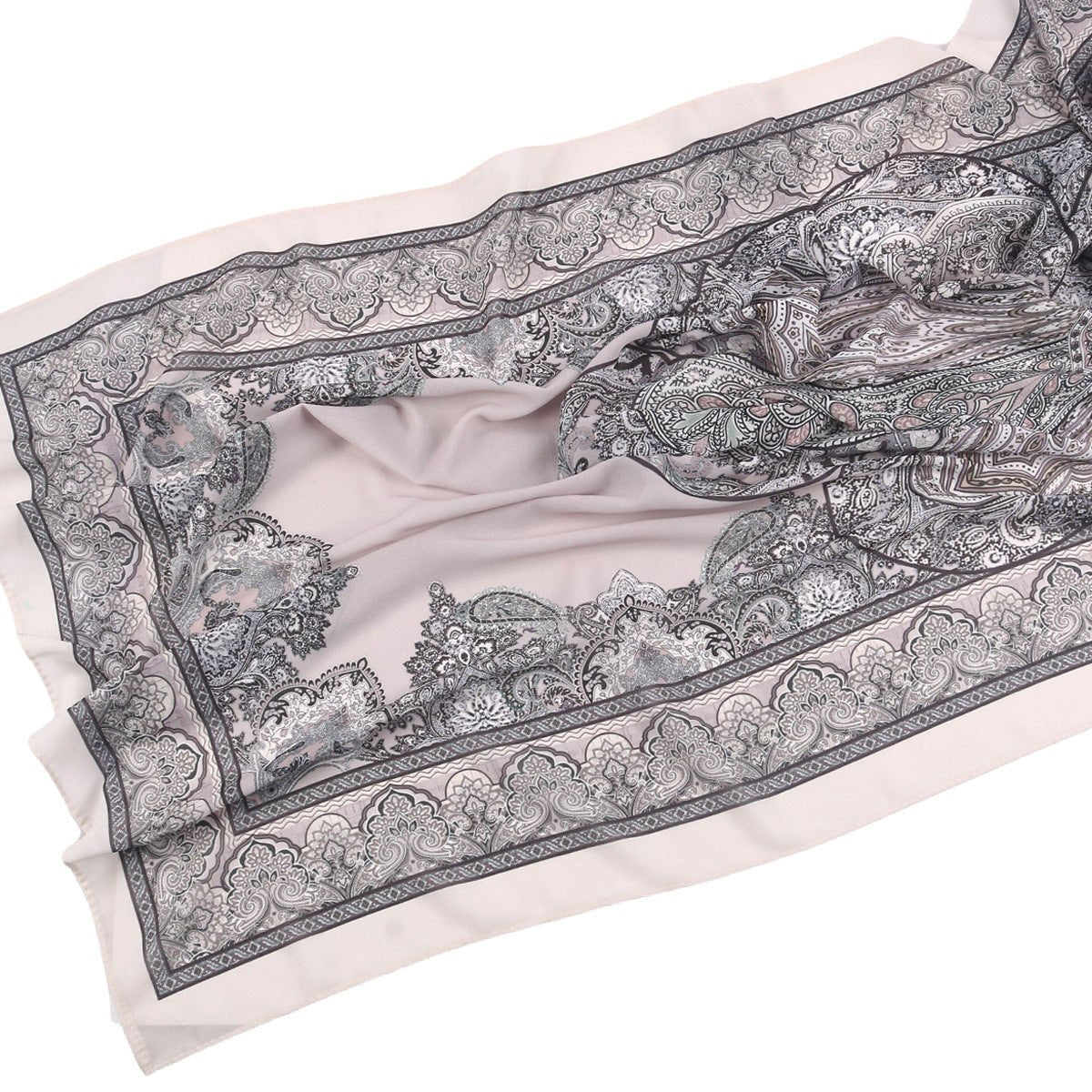 Écharpe Hijab en Mousseline Imprimée Élégante, Style Bohème, Respirante, Protection Solaire (MH136)