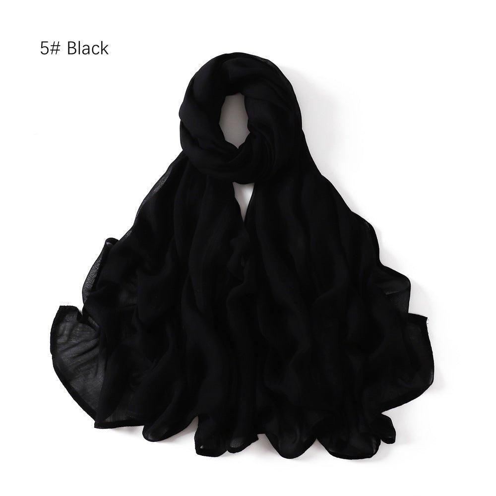 MH054 Hijab Rayon uni à large bord