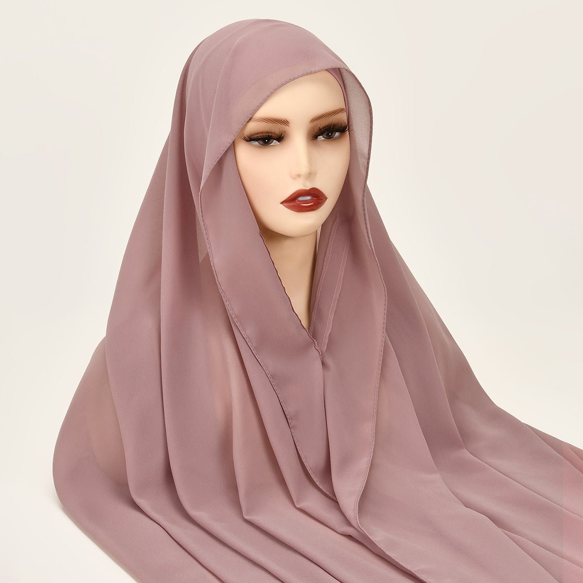 Hijab Instant en Mousseline Magnétique | Foulard Carré Facile à Porter, Antidérapant, avec Fermeture Magnétique (MH152)