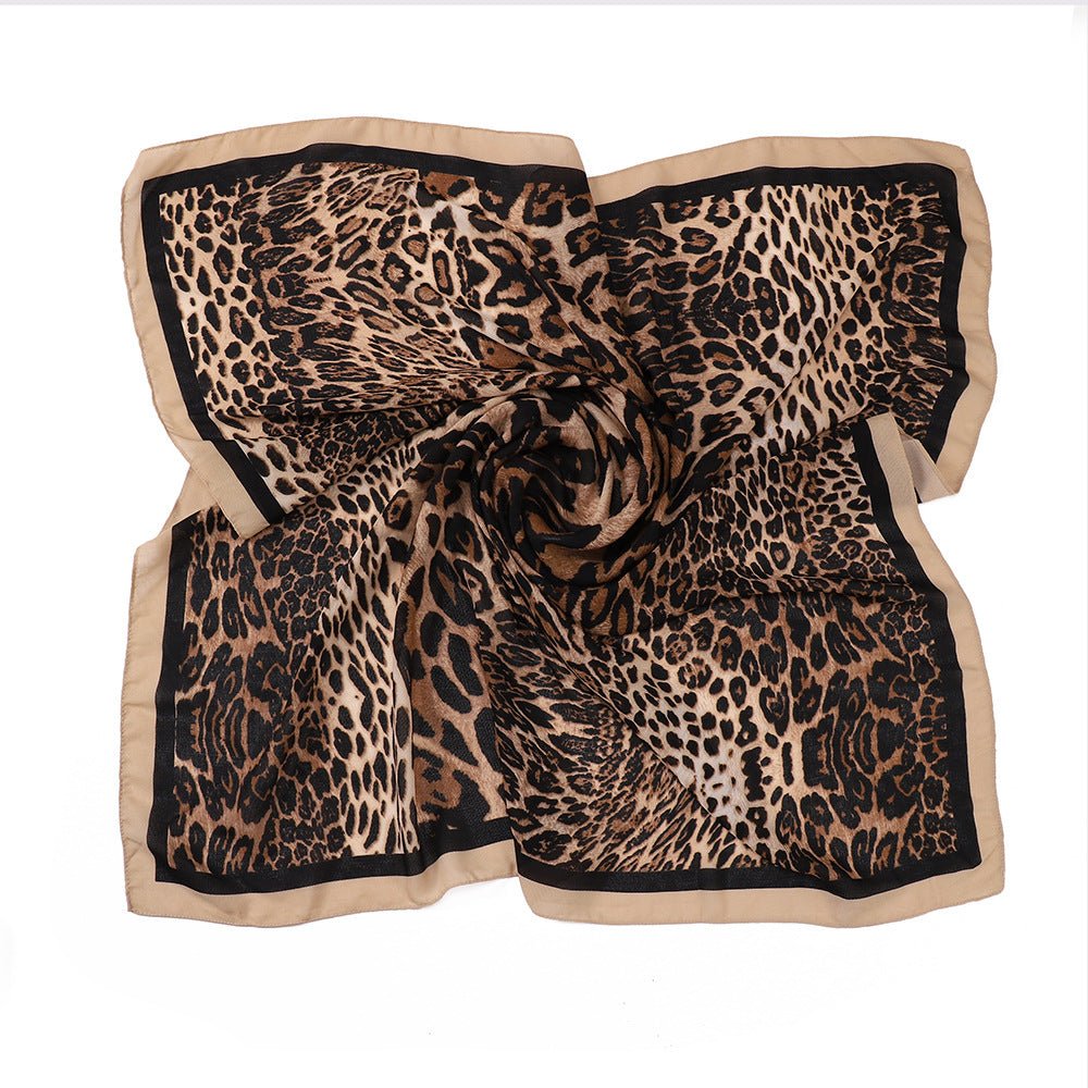 Foulard Hijab Carré Imprimé Léopard (MH182)