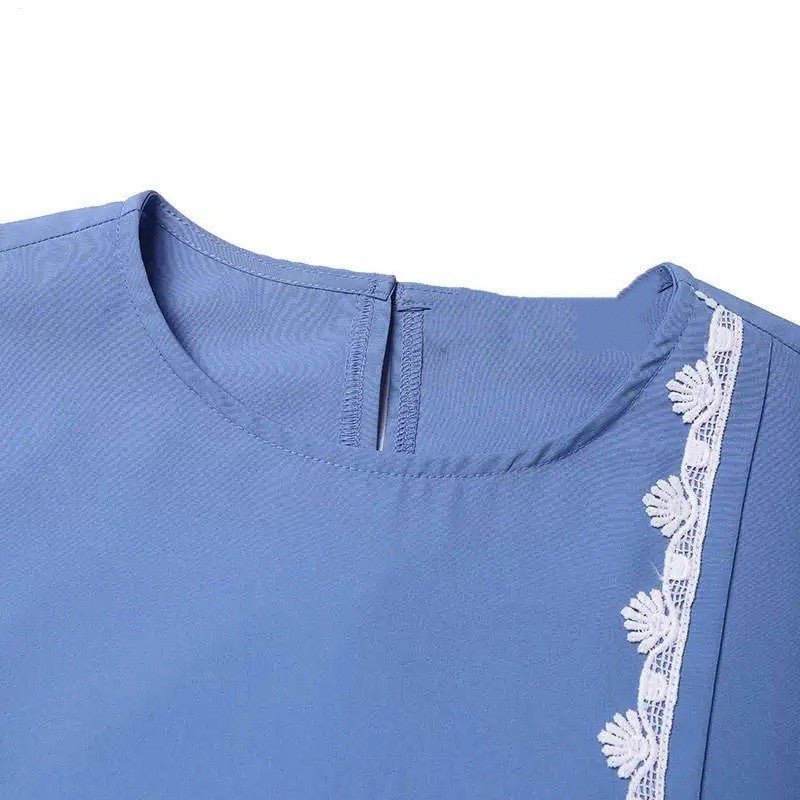 Abaya décontractée de créateur avec détails en dentelle (MA146)
