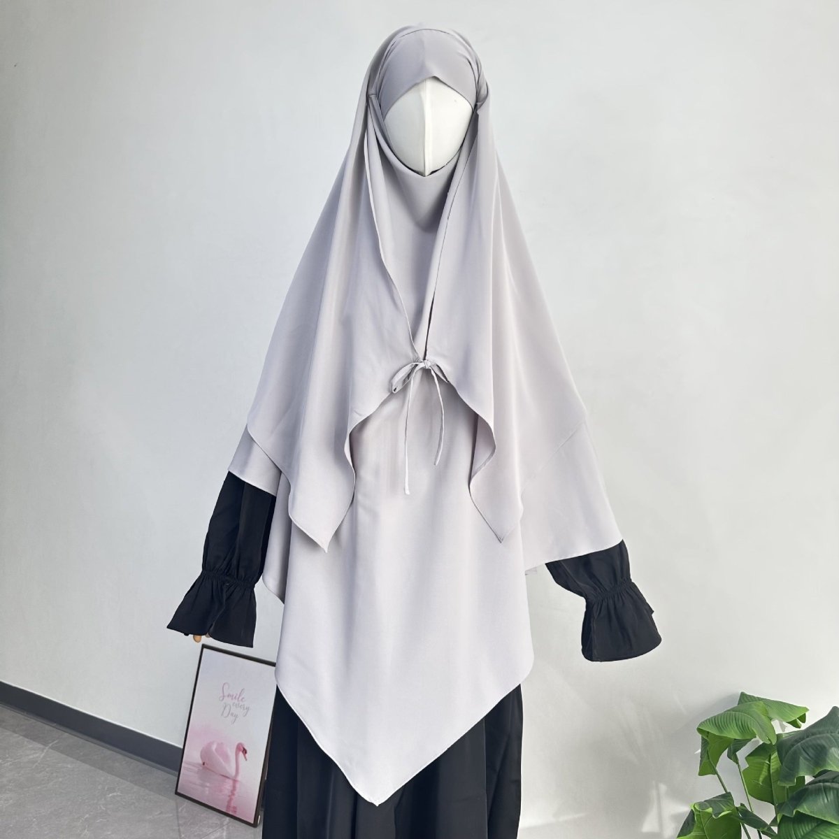 Khimar à double couche avec nœud devant (MK033)