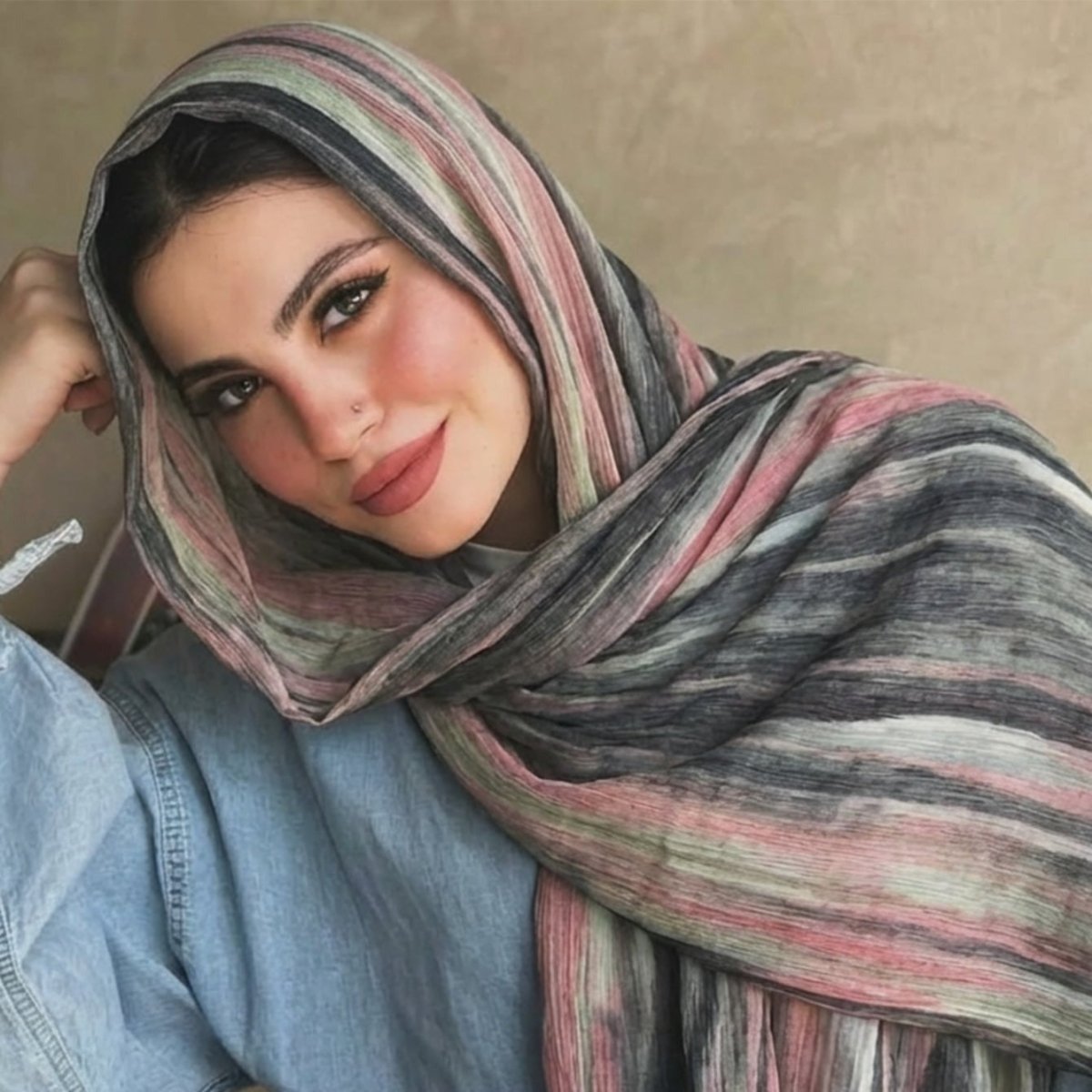 Écharpe Tie-Dye Dégradé en Rayonne | Hijab Dégradé en Rayonne (MH216)