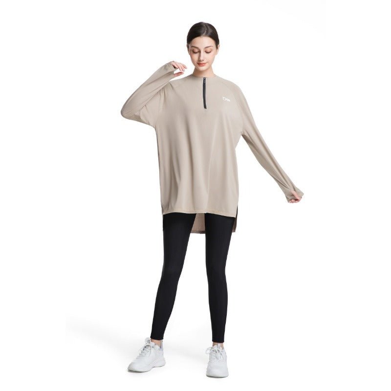 Haut de running pour femme séchage rapide demi-zip (MS115)