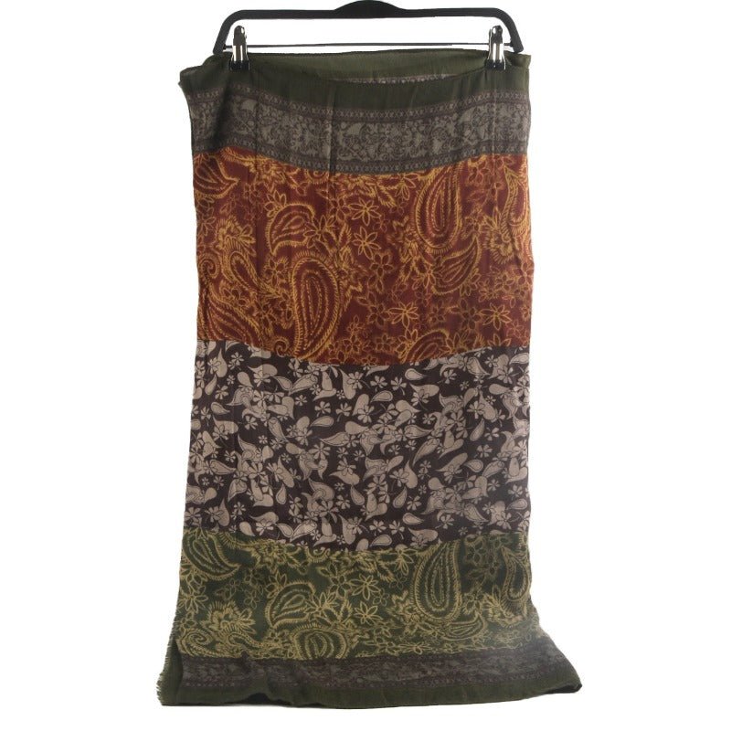 Écharpe Hijab Imprimé Paisley Toucher Cachemire | Châle 180x85cm à Franges avec Motifs Traditionnels (MH150)