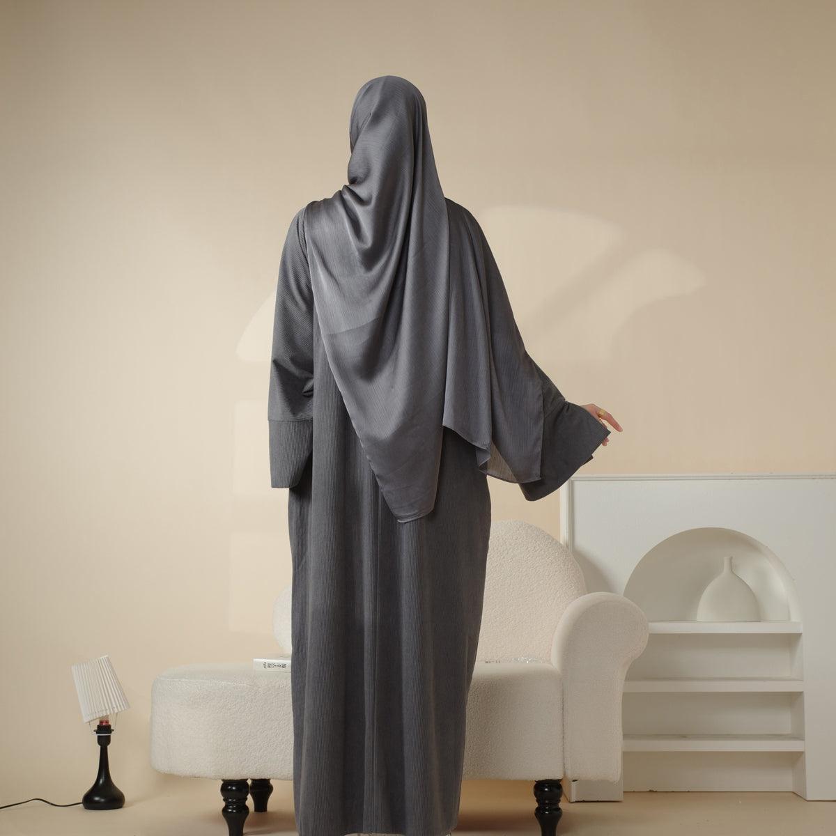 Abaya en velours côtelé à manches larges (MA045)