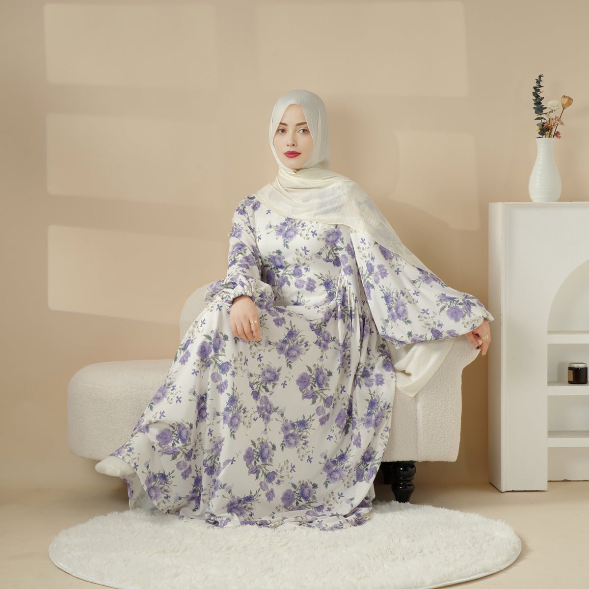 Abaya Réversible Imprimée (MA082)