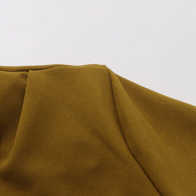 Robe Cape Asymétrique avec Fente Dos (MS216)