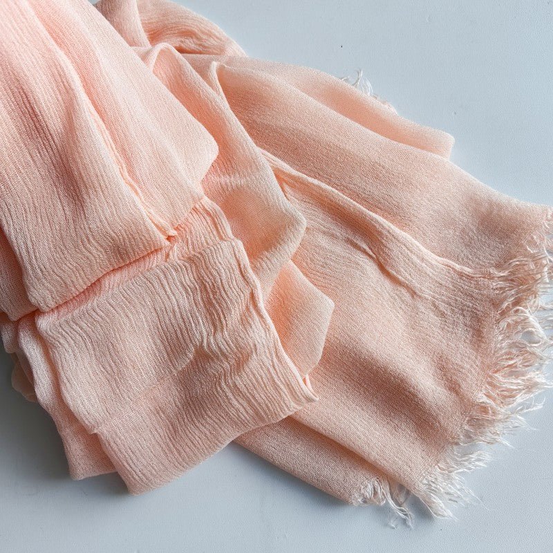 Hijab en coton à pompons | Hijab en crêpe à pompons (MH086)