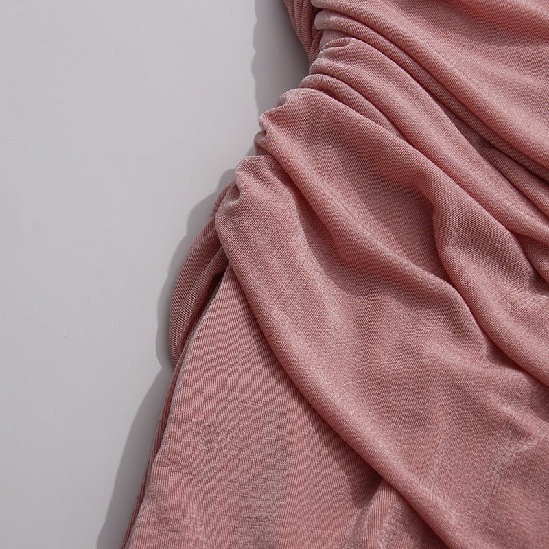 Robe Maxi Plissée en Diagonale (MS467)