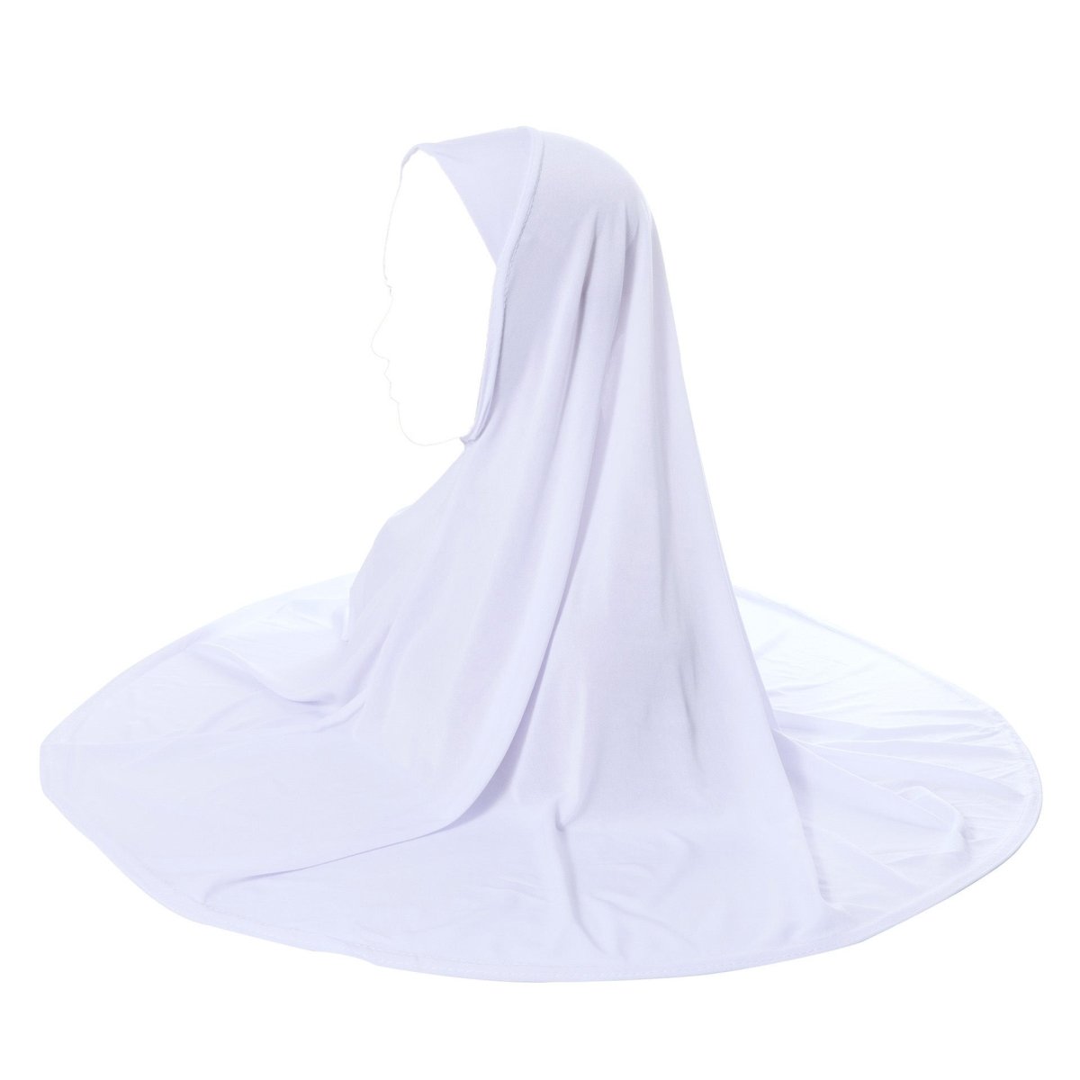 Hijab Khimar en Lin Cristal à Bord Arrondi (MK028)