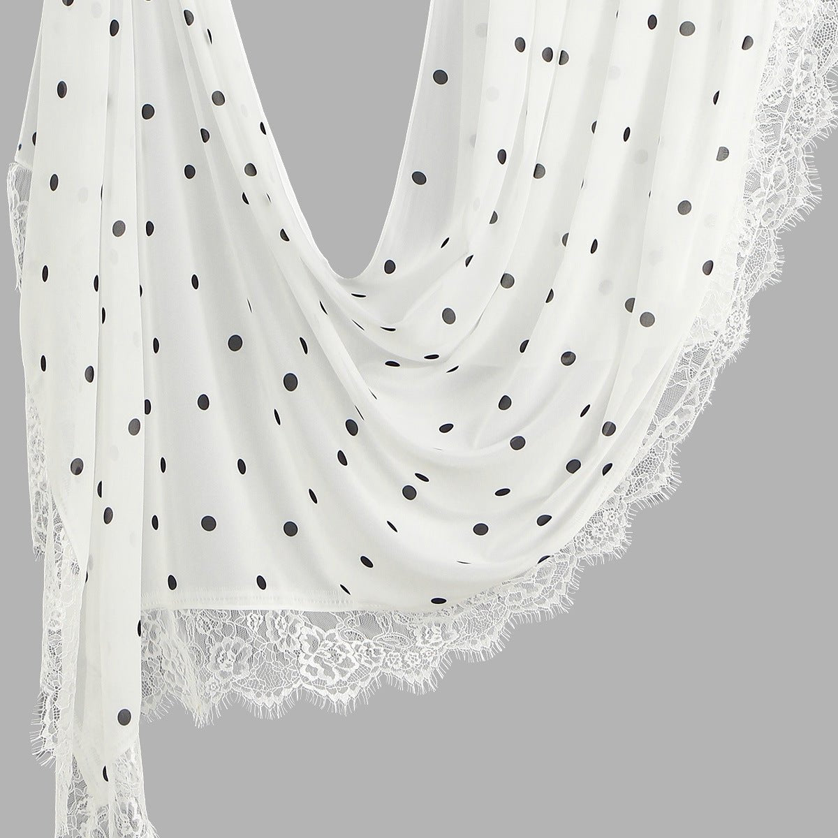 Foulard Hijab à Dentelle Pois (MH252)