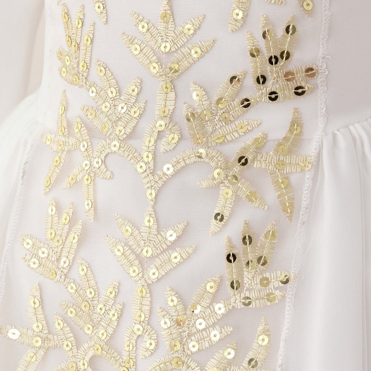 Robe Princesse Brodée pour Fillette avec Surjupe en Tulle (MKG022)