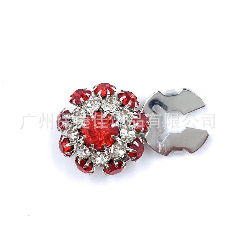 Cache-boutons strass | Pinces décoratives fleurs cristal (MAC359)