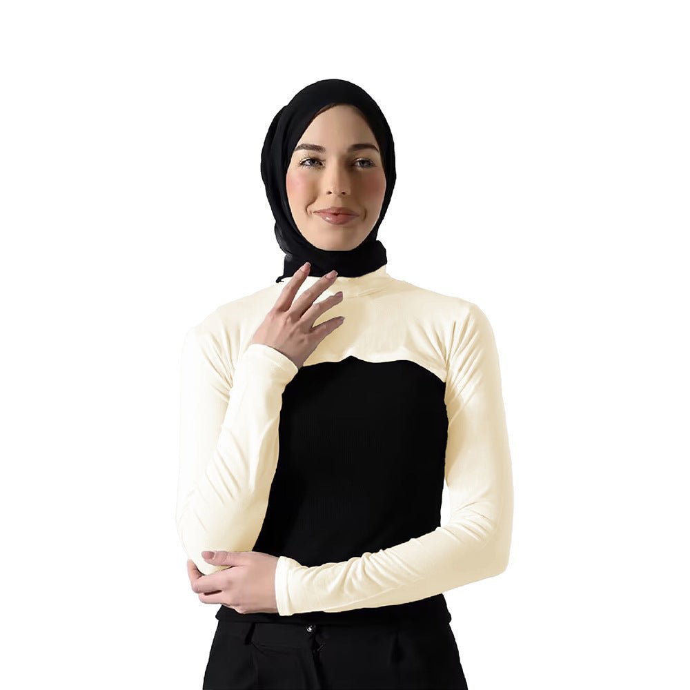 Haut de base sans manches à épaules couvertes avec manches amovibles intégrées, polyvalent | Taille unique (MAC409)