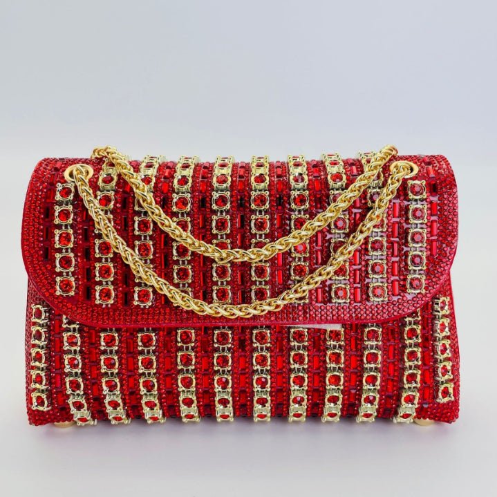 Sac pochette de soirée premium en strass cristal (MAC427)