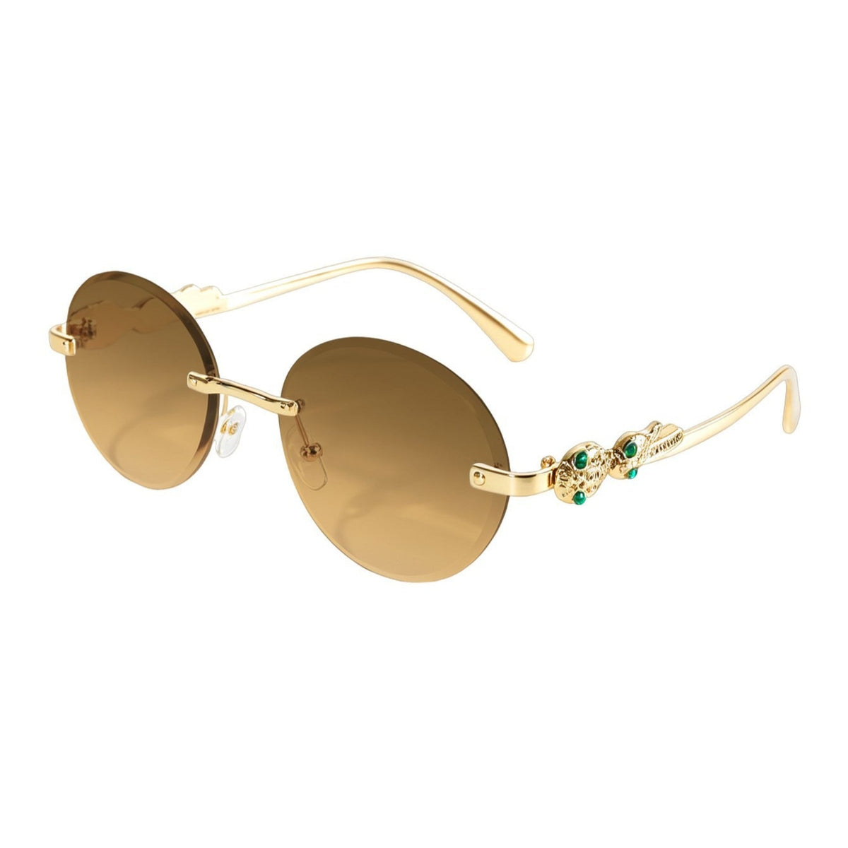 Lunettes de soleil ovales sans monture vintage (MAC446)