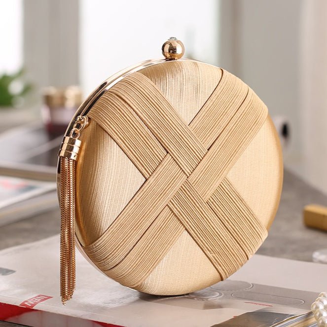Sac à main pochette de soirée ronde avec détail tressé (MAC287)
